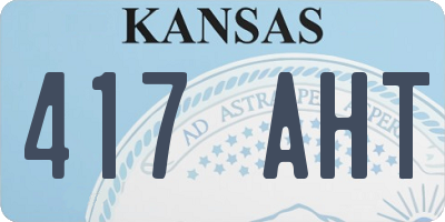 KS license plate 417AHT