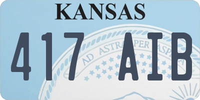 KS license plate 417AIB