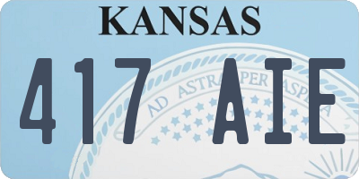 KS license plate 417AIE