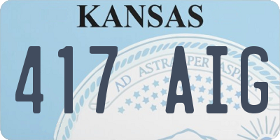 KS license plate 417AIG