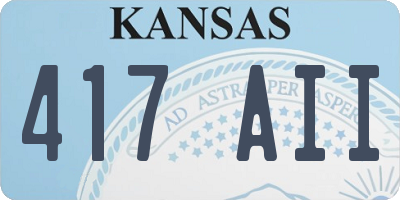 KS license plate 417AII