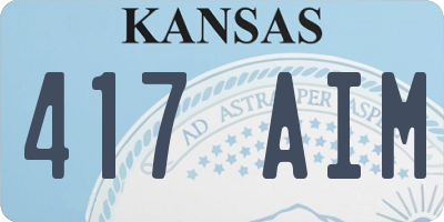 KS license plate 417AIM