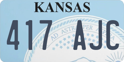 KS license plate 417AJC