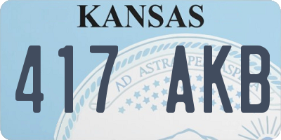 KS license plate 417AKB