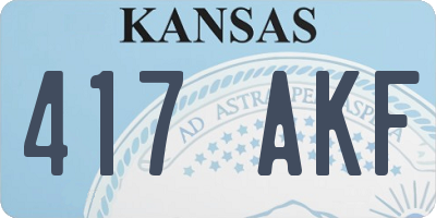 KS license plate 417AKF