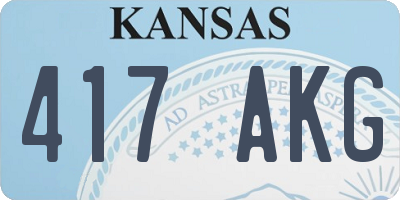 KS license plate 417AKG
