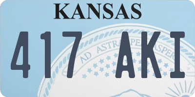 KS license plate 417AKI
