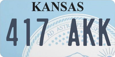 KS license plate 417AKK