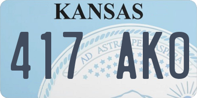 KS license plate 417AKO