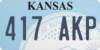 KS license plate 417AKP