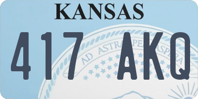 KS license plate 417AKQ