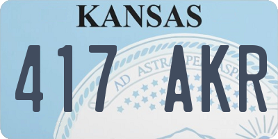 KS license plate 417AKR