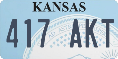 KS license plate 417AKT