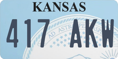 KS license plate 417AKW