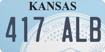 KS license plate 417ALB