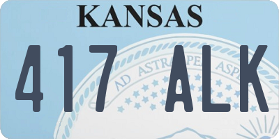 KS license plate 417ALK
