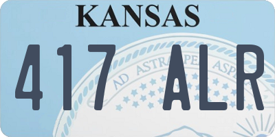 KS license plate 417ALR