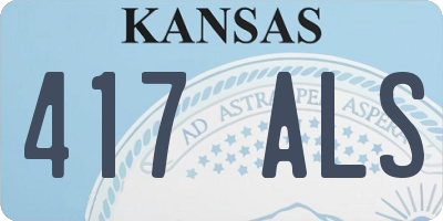 KS license plate 417ALS