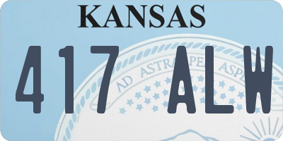 KS license plate 417ALW