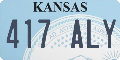 KS license plate 417ALY