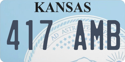 KS license plate 417AMB