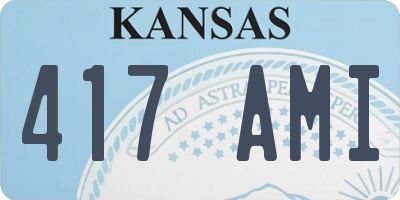 KS license plate 417AMI