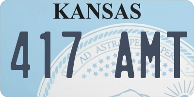 KS license plate 417AMT