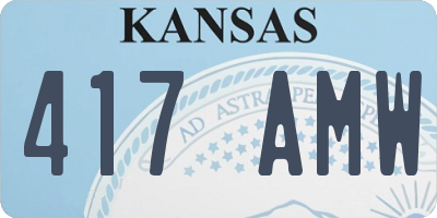 KS license plate 417AMW