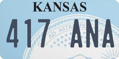 KS license plate 417ANA