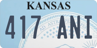 KS license plate 417ANI