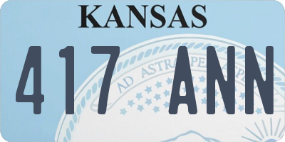 KS license plate 417ANN
