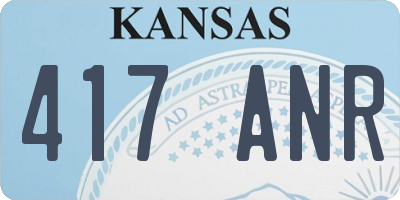 KS license plate 417ANR