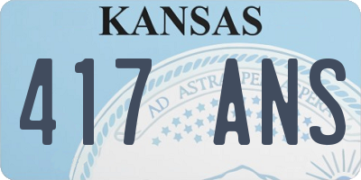 KS license plate 417ANS