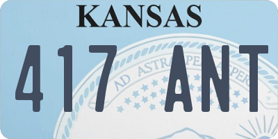 KS license plate 417ANT
