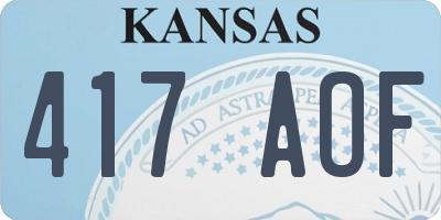 KS license plate 417AOF
