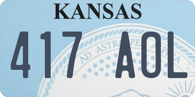 KS license plate 417AOL