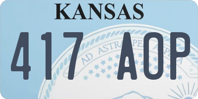 KS license plate 417AOP