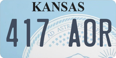 KS license plate 417AOR