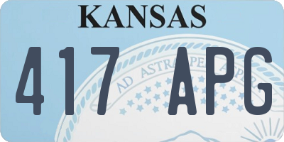 KS license plate 417APG