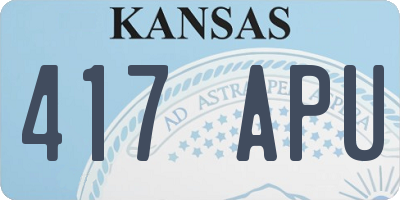 KS license plate 417APU