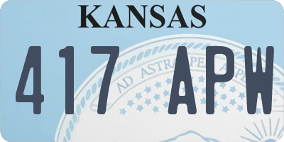KS license plate 417APW