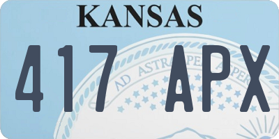 KS license plate 417APX