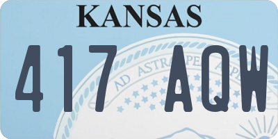 KS license plate 417AQW