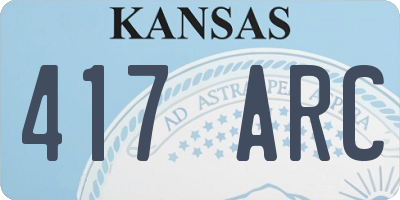 KS license plate 417ARC