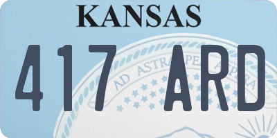 KS license plate 417ARD