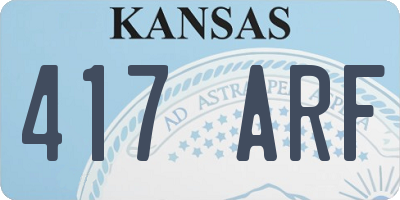 KS license plate 417ARF