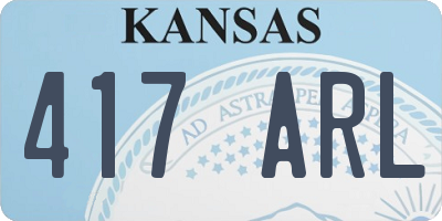 KS license plate 417ARL