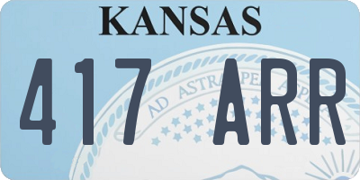 KS license plate 417ARR