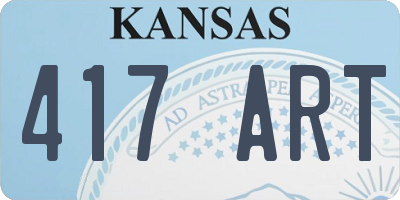 KS license plate 417ART