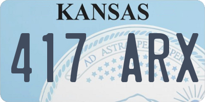 KS license plate 417ARX